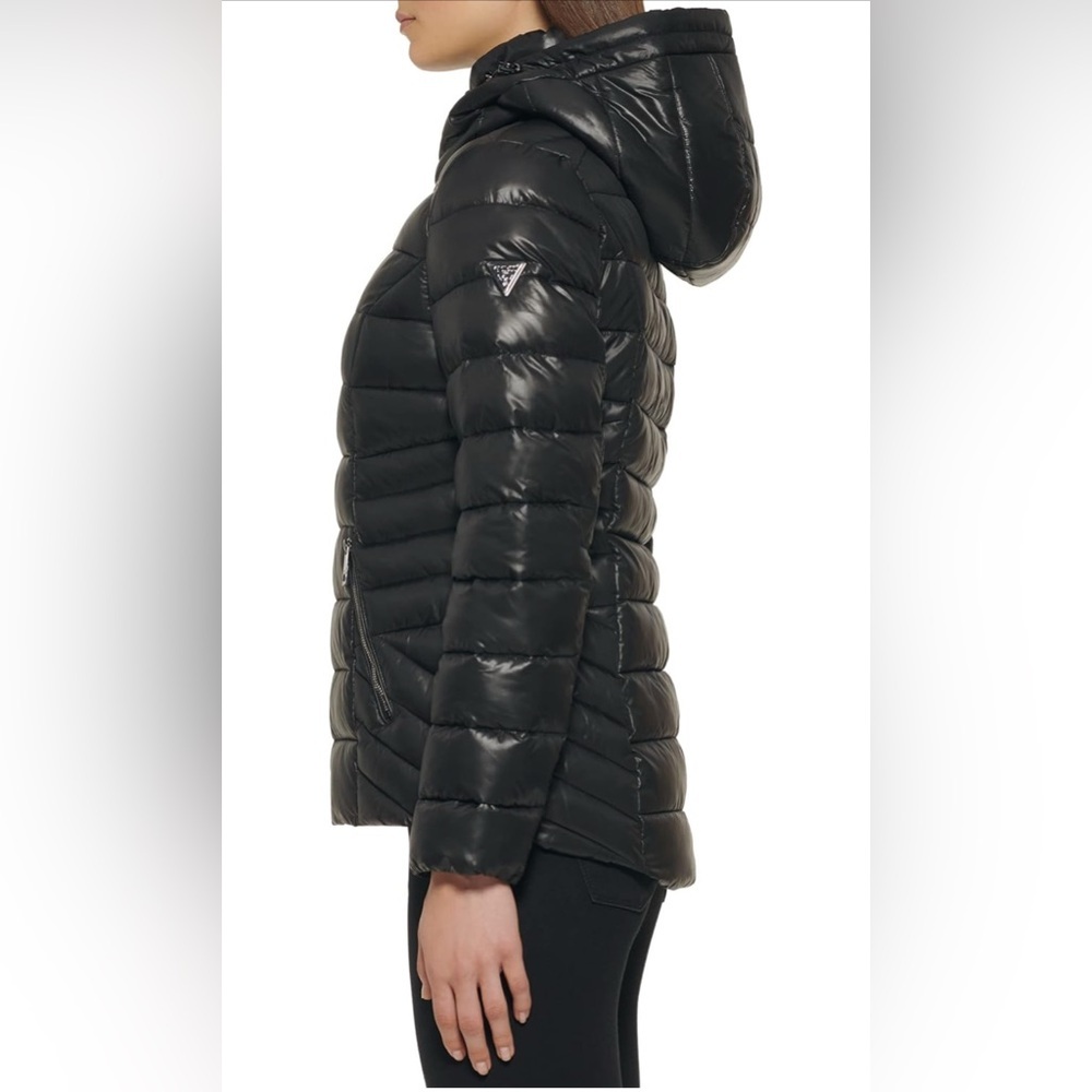 GUESS Women's Mid-Weight Hooded Balck Jacket Size 1X NWT - Picture 5 of 16